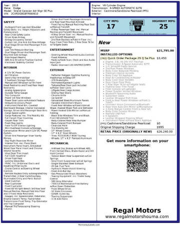 2015 Dodge Grand Caravan SE