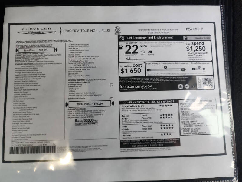 2017 Chrysler Pacifica Touring-L Plus