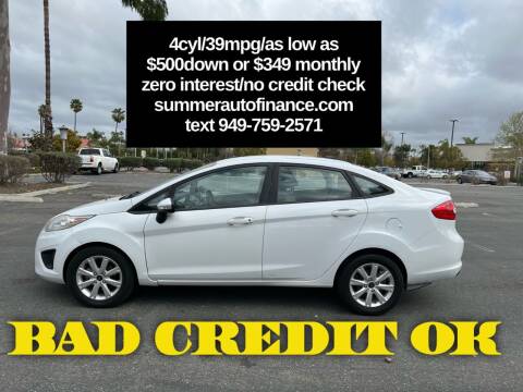 2012 Ford Fiesta for sale at SUMMER AUTO FINANCE in Costa Mesa CA