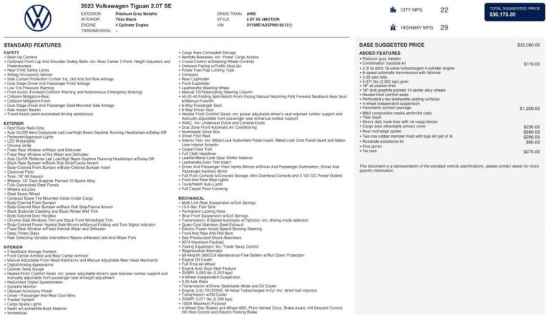 2023 Volkswagen Tiguan SE 4Motion