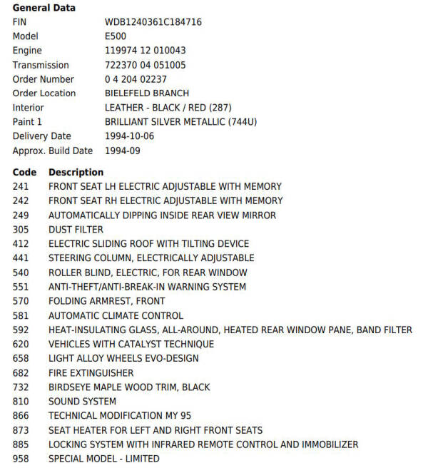 1994 Mercedes-Benz E-Class E 500