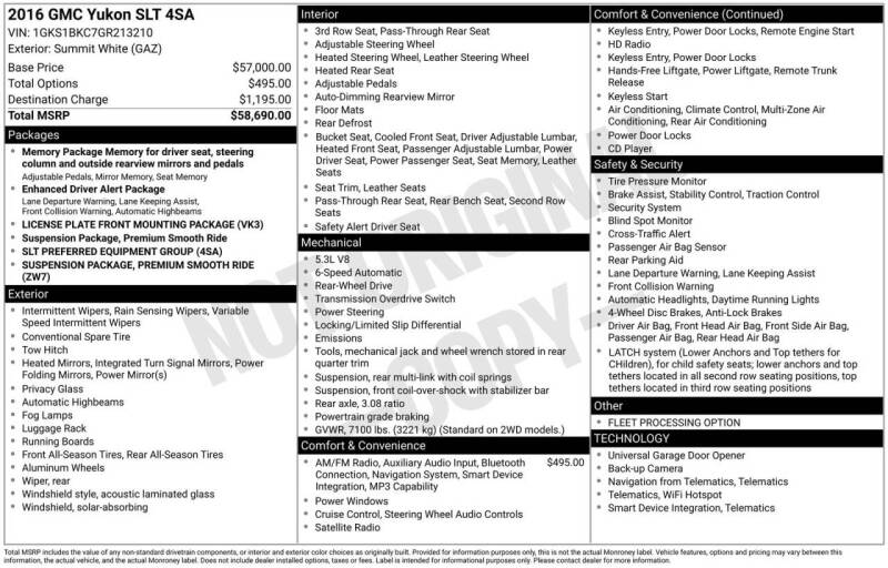 2016 GMC Yukon SLT