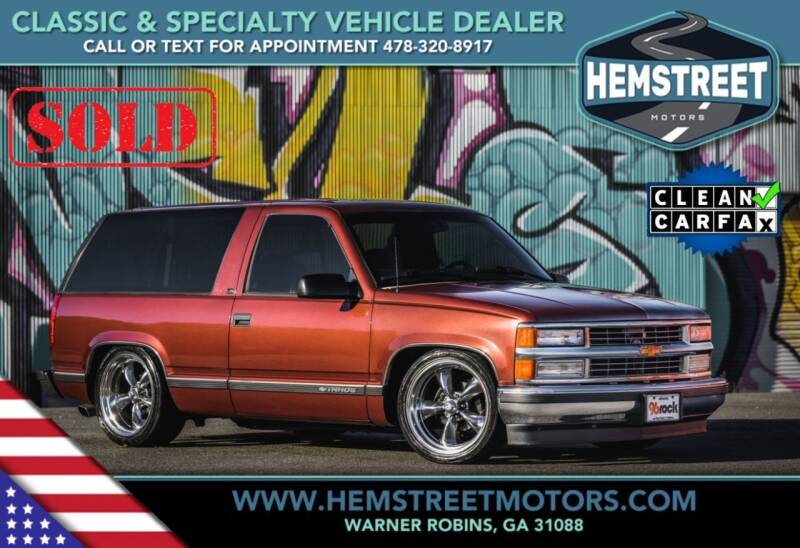 1999 Chevrolet Tahoe for sale at Hemstreet Motors in Warner Robins GA