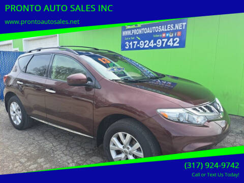 2013 Nissan Murano for sale at PRONTO AUTO SALES INC in Indianapolis IN