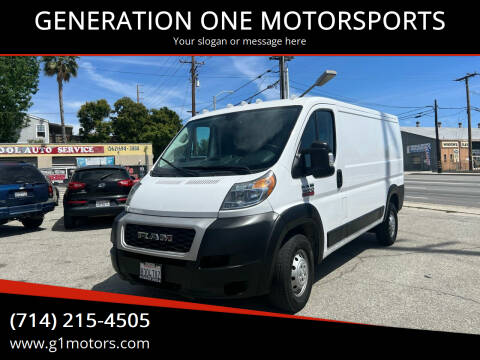 2019 RAM ProMaster for sale at GENERATION ONE MOTORSPORTS in La Habra CA