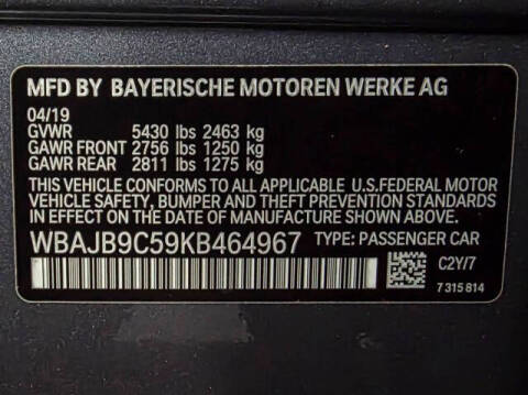 2019 BMW 5 Series M550i xDrive