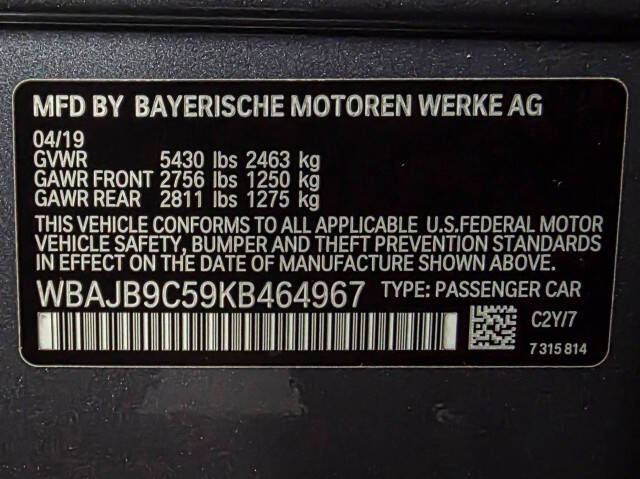 2019 BMW 5 Series M550i xDrive