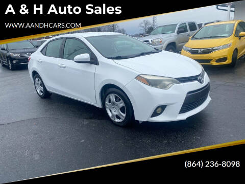 2016 Toyota Corolla for sale at A & H Auto Sales in Greenville SC