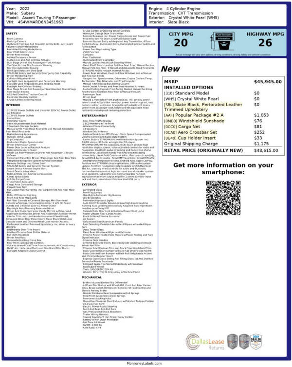 2022 Subaru Ascent Touring