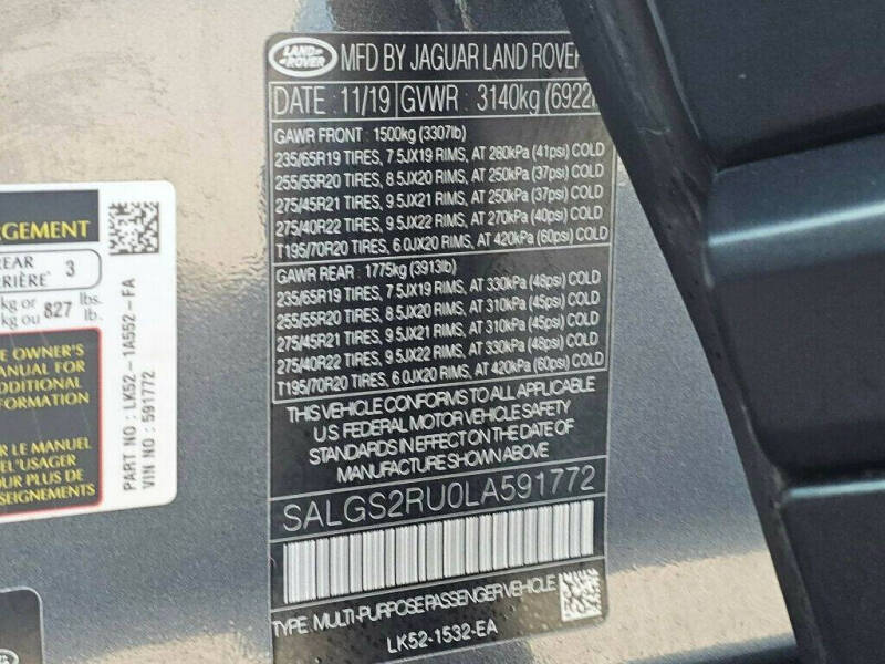 2020 Land Rover Range Rover HSE