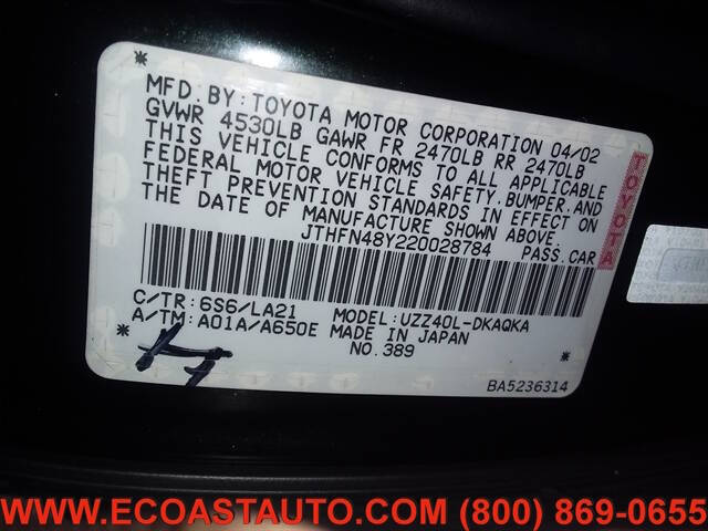 Dk. Green 2002 Lexus SC 430 Base Convertible 2dr Convertible 17