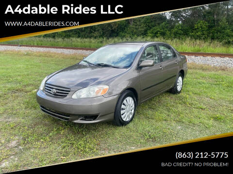 2003 Toyota Corolla for sale at A4dable Rides LLC in Haines City FL