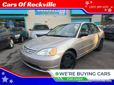 2002 Honda Civic for sale at Cars Of Rockville in Rockville MD