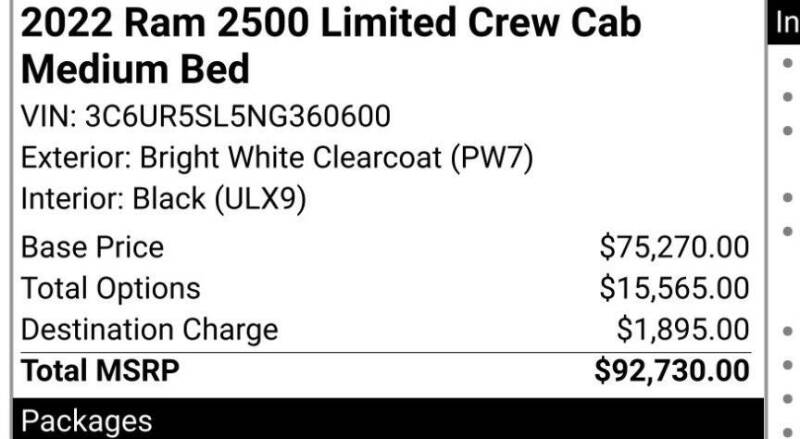 2022 RAM 2500 Limited