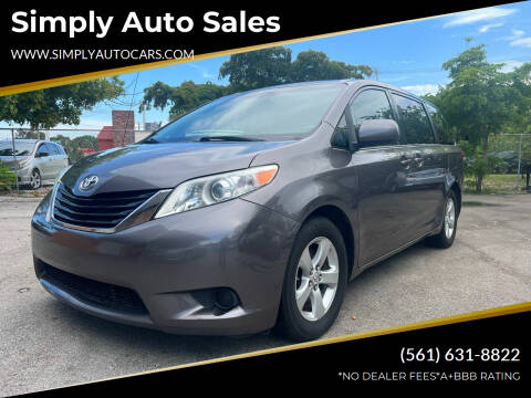 2011 Toyota Sienna for sale at Simply Auto Sales in Palm Beach Gardens FL