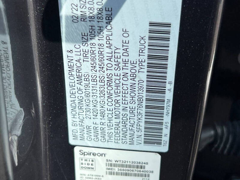 2022 Honda Ridgeline RTL-E