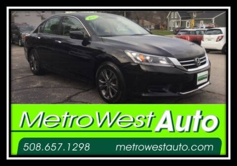 2015 Honda Accord for sale at Metro West Auto in Bellingham MA