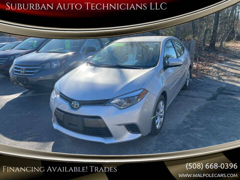 2016 Toyota Corolla for sale at Suburban Auto Technicians LLC in Walpole MA