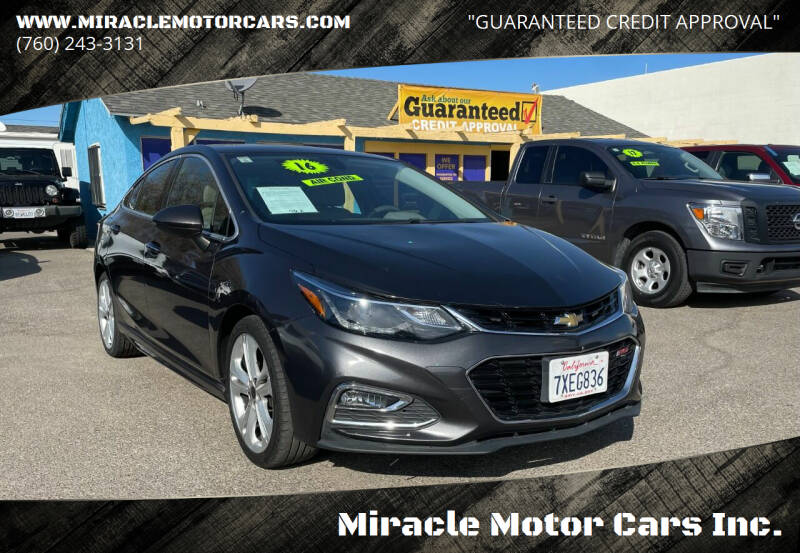 2016 Chevrolet Cruze for sale at Miracle Motor Cars Inc. in Victorville CA
