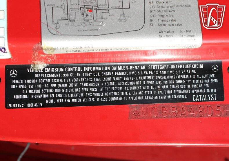 1987 Mercedes-Benz 560-Class 560 SL