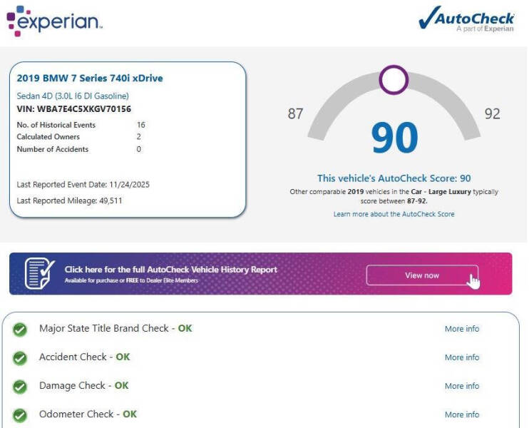 2019 BMW 7 Series 740i xDrive