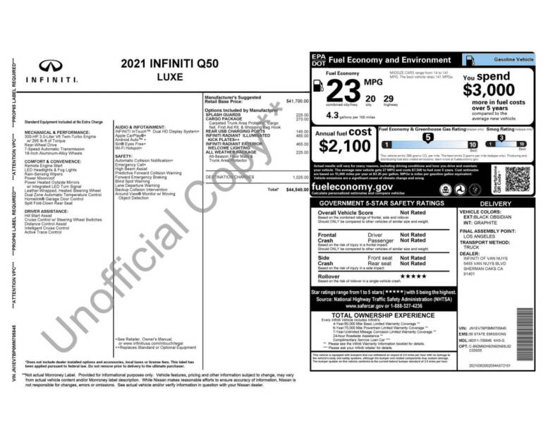 2021 Infiniti Q50 Luxe