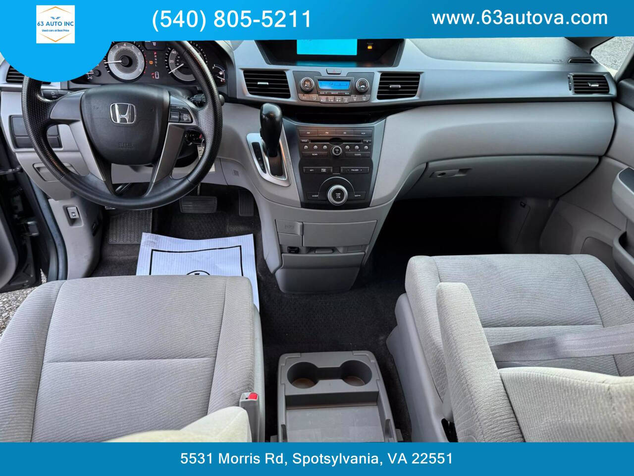 2012 Honda Odyssey for sale at 63 Auto Inc in Spotsylvania, VA