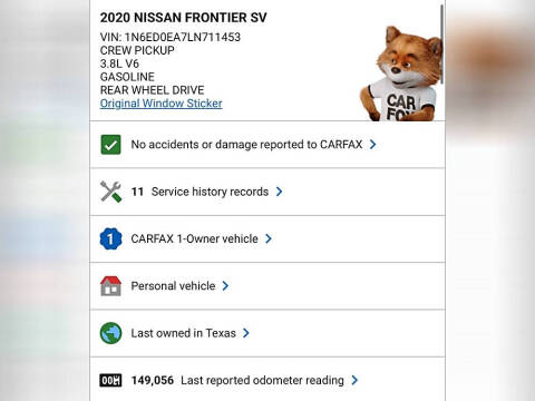 2020 Nissan Frontier