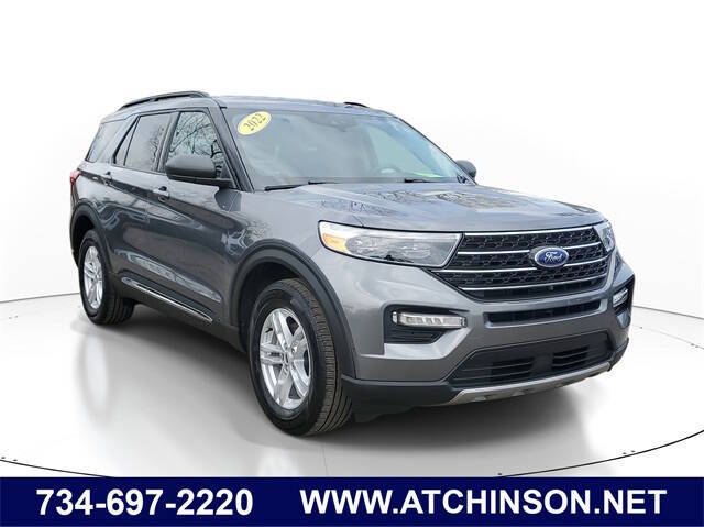 Used 2022 Ford Explorer XLT with VIN 1FMSK8DH2NGA90747 for sale in Belleville, MI
