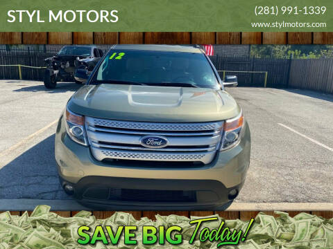 2012 Ford Explorer for sale at STYL MOTORS in Pasadena TX