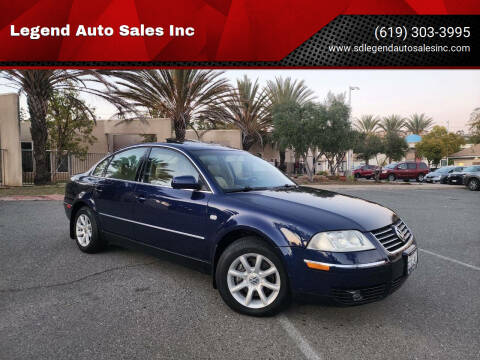 2004 Volkswagen Passat for sale at Legend Auto Sales Inc in Lemon Grove CA