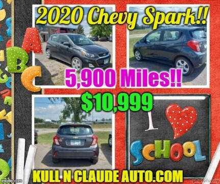 2020 Chevrolet Spark for sale at Kull N Claude Auto Sales in Saint Cloud MN