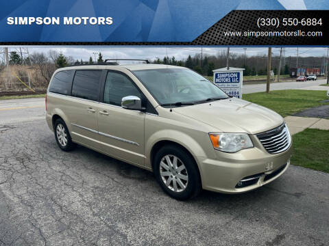 2011 Chrysler Town and Country for sale at SIMPSON MOTORS in Youngstown OH