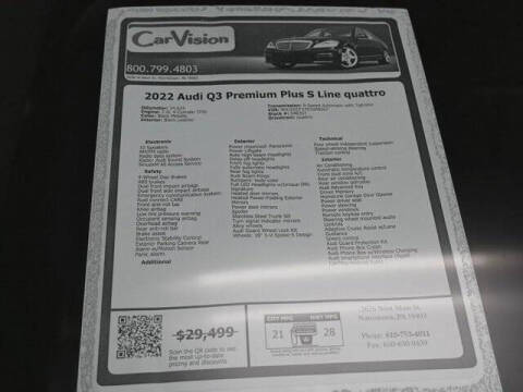 2022 Audi Q3 quattro S line Prem Plus 45 TFSI