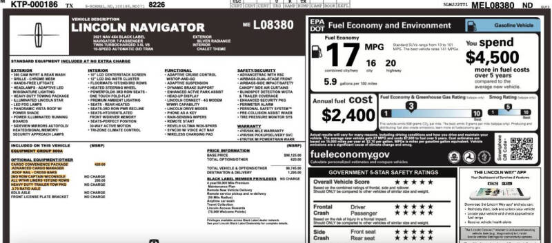 2021 Lincoln Navigator Black Label