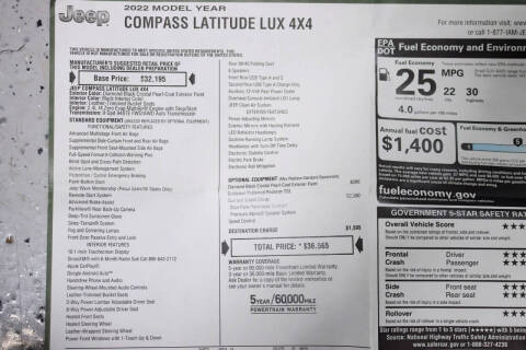 2022 Jeep Compass Latitude Lux