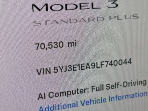 2020 Tesla Model 3 Standard Range Plus