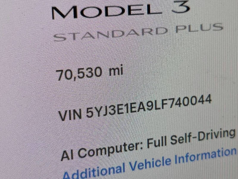 2020 Tesla Model 3 Standard Range Plus