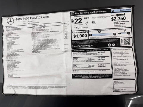 2018 Mercedes-Benz E-Class E 400 4MATIC