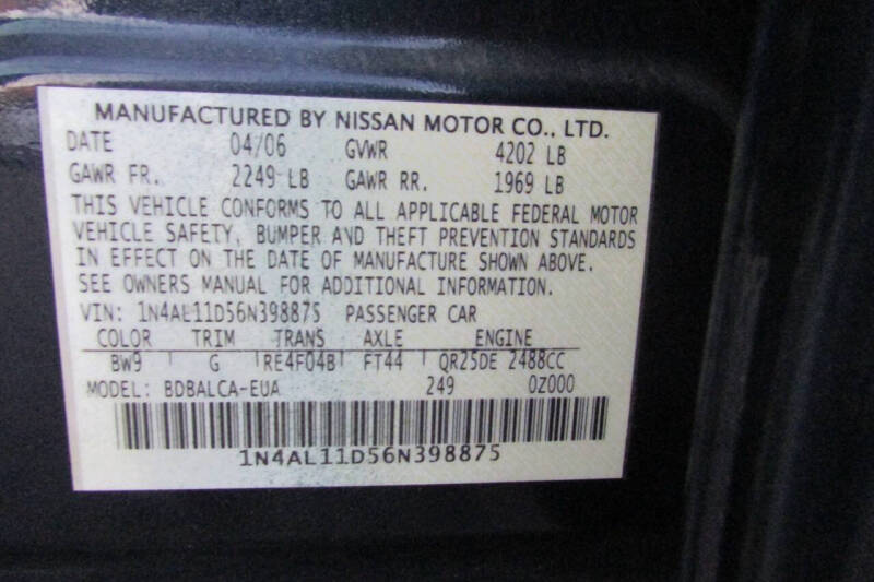 2006 Nissan Altima 2.5 S