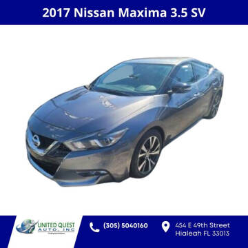 2017 Nissan Maxima for sale at United Quest Auto Inc in Hialeah FL