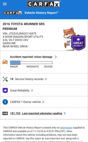 2016 Toyota 4Runner SR5 Premium