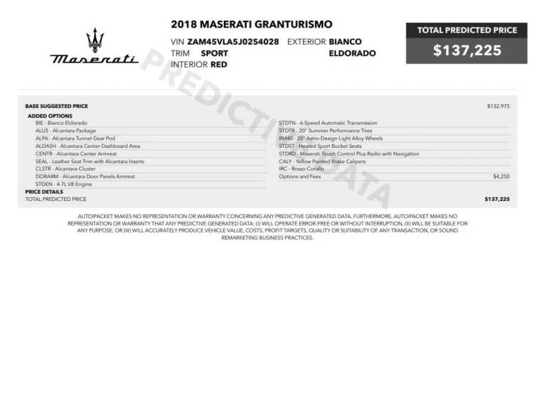 2018 Maserati GranTurismo