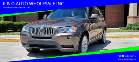 2013 BMW X3 for sale at K & O AUTO WHOLESALE INC in Jacksonville FL
