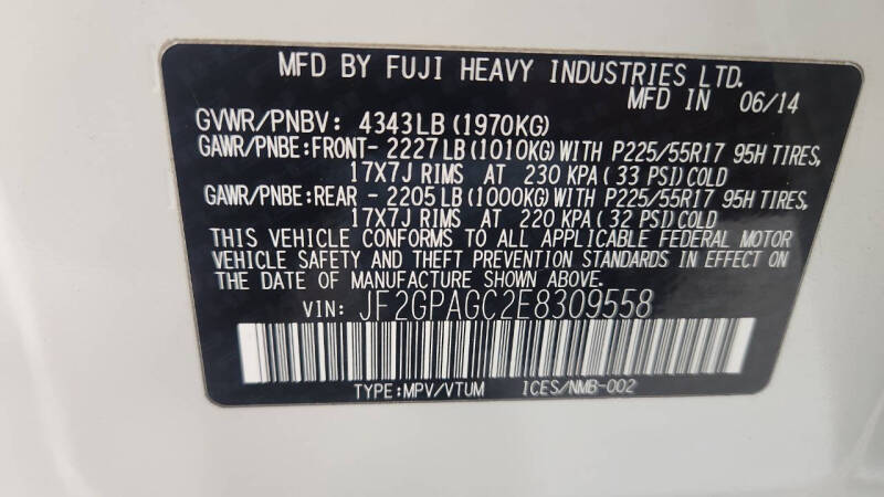 2014 Subaru XV Crosstrek 2.0i Limited