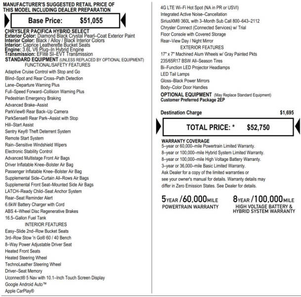 2024 Chrysler Pacifica Plug-In Hybrid Select