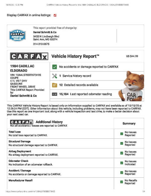 1984 Cadillac Eldorado