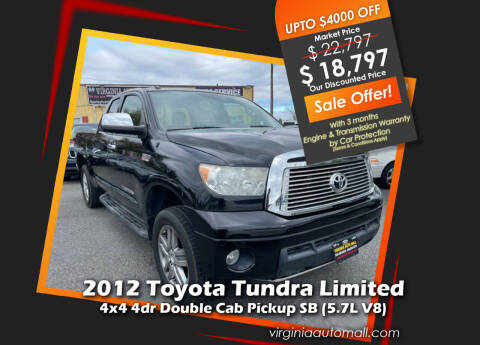 2012 Toyota Tundra for sale at Virginia Auto Mall in Woodford VA
