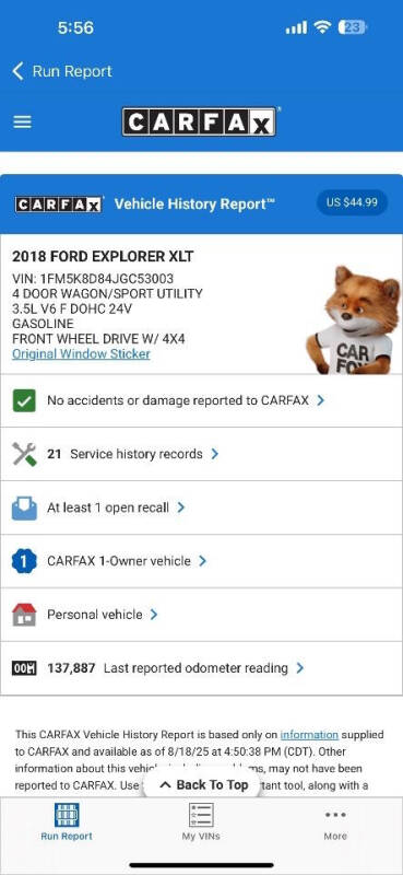 2018 Ford Explorer XLT
