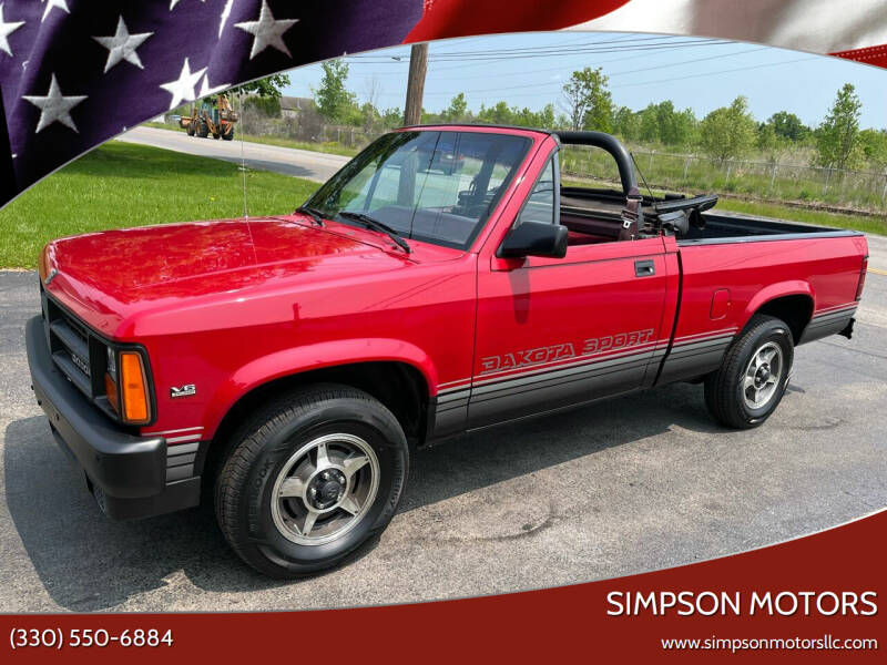 1989 Dodge Dakota for sale at SIMPSON MOTORS in Youngstown OH